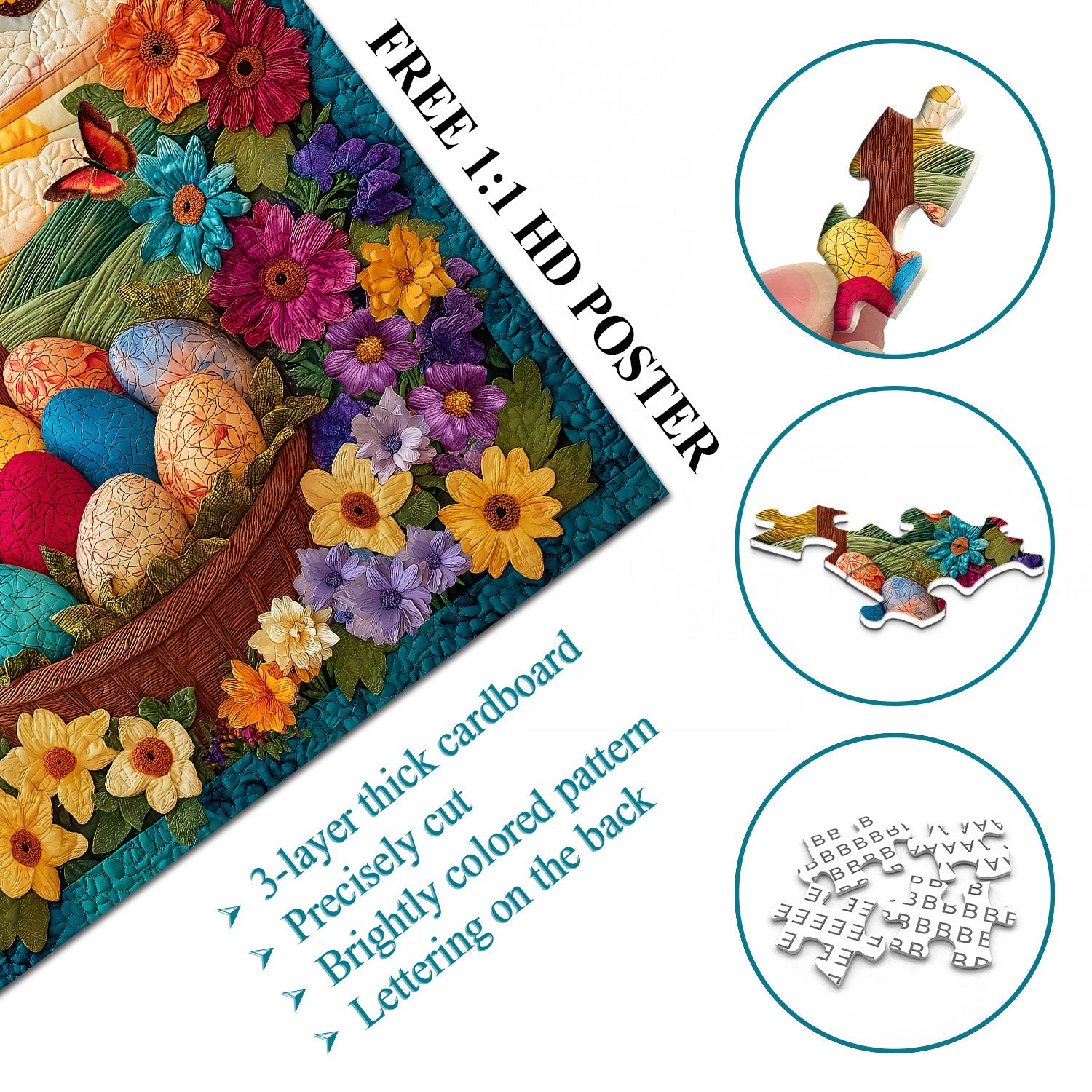 Easter Eggs & Cross Jigsaw Puzzle 1000 Pieces