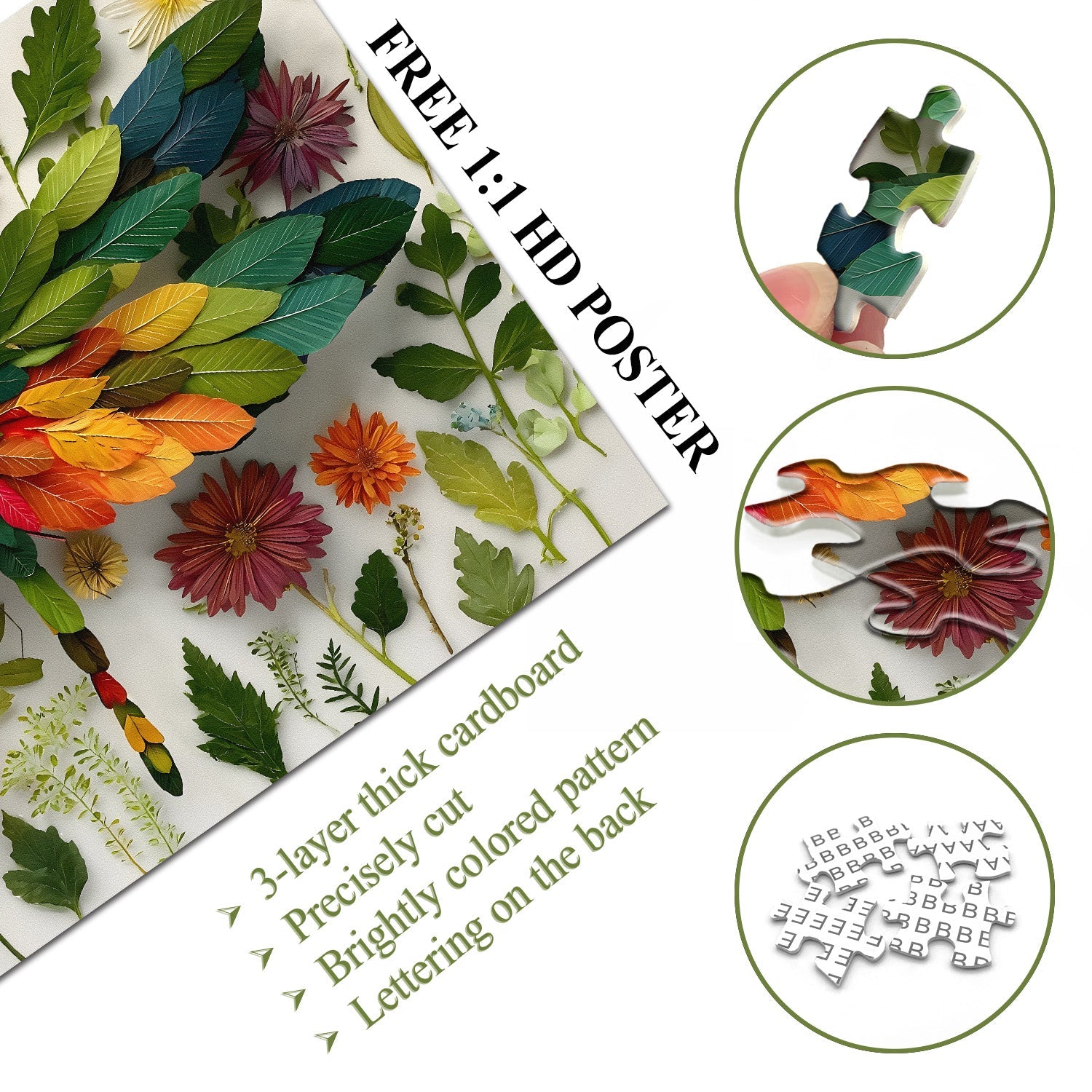 Rompecabezas de libélula de hoja de 1000 piezas