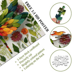 Rompecabezas de libélula de hoja de 1000 piezas