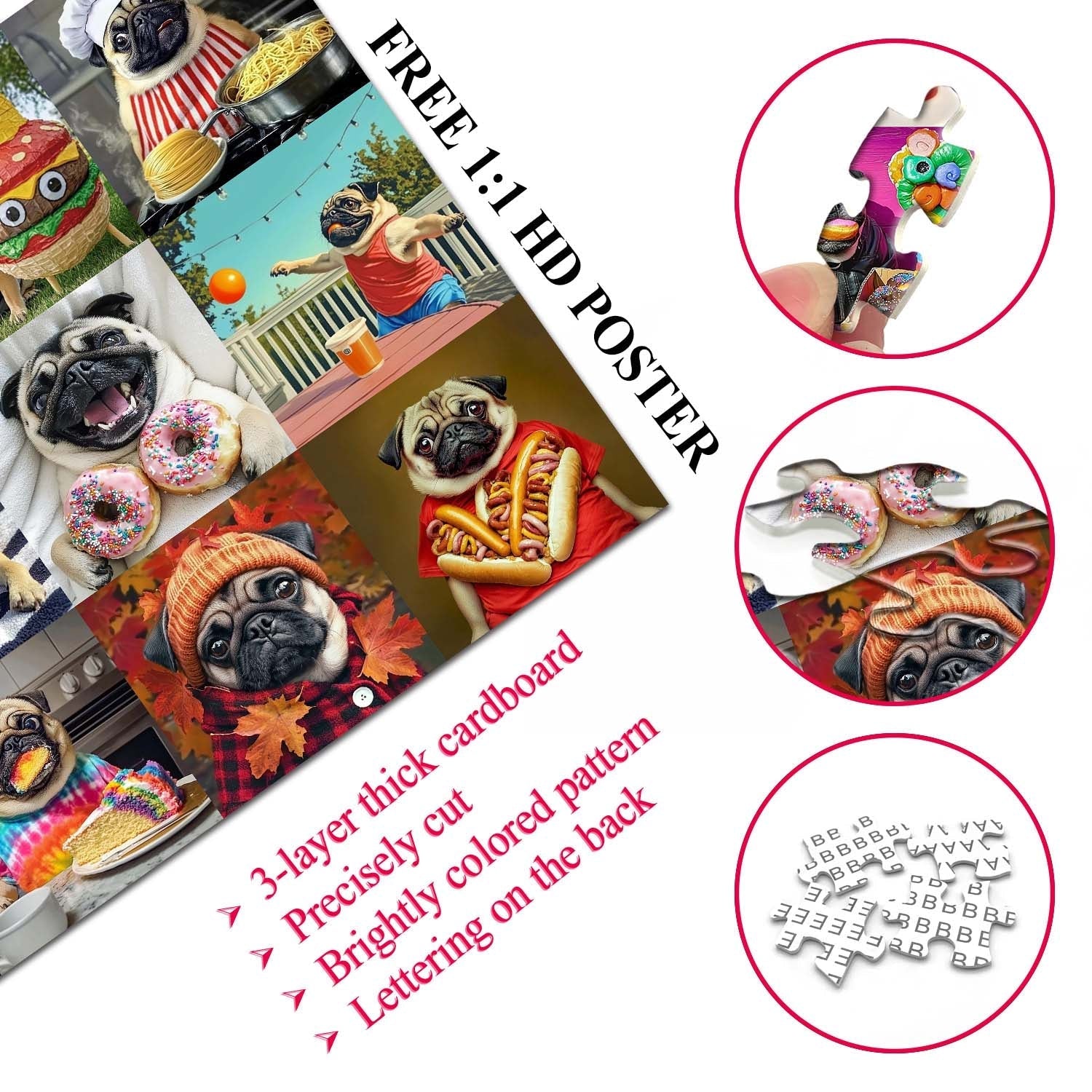 Puppy Memory Jigsaw Puzzle 1000 Pieces