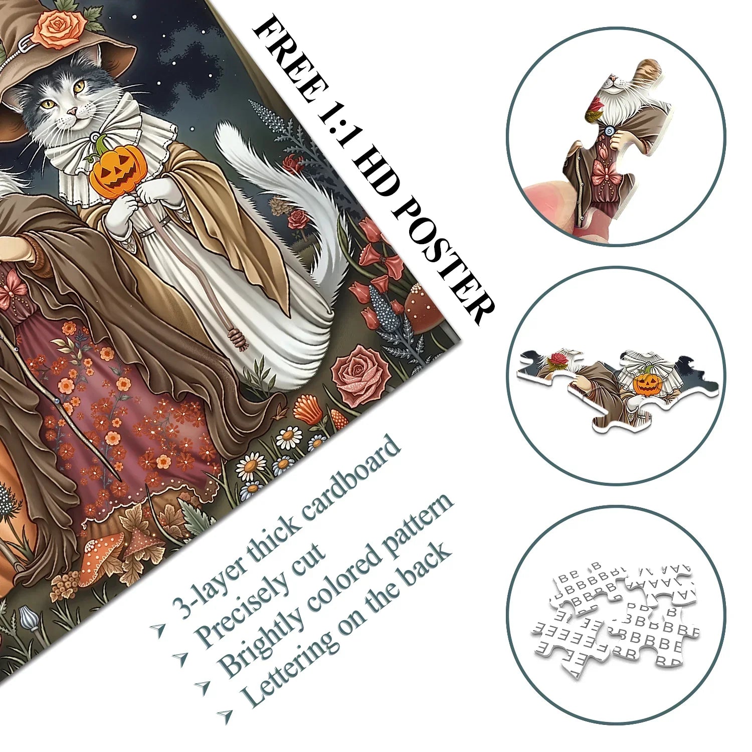 Mystic Cat Witches Jigsaw Puzzle 1000 Pieces