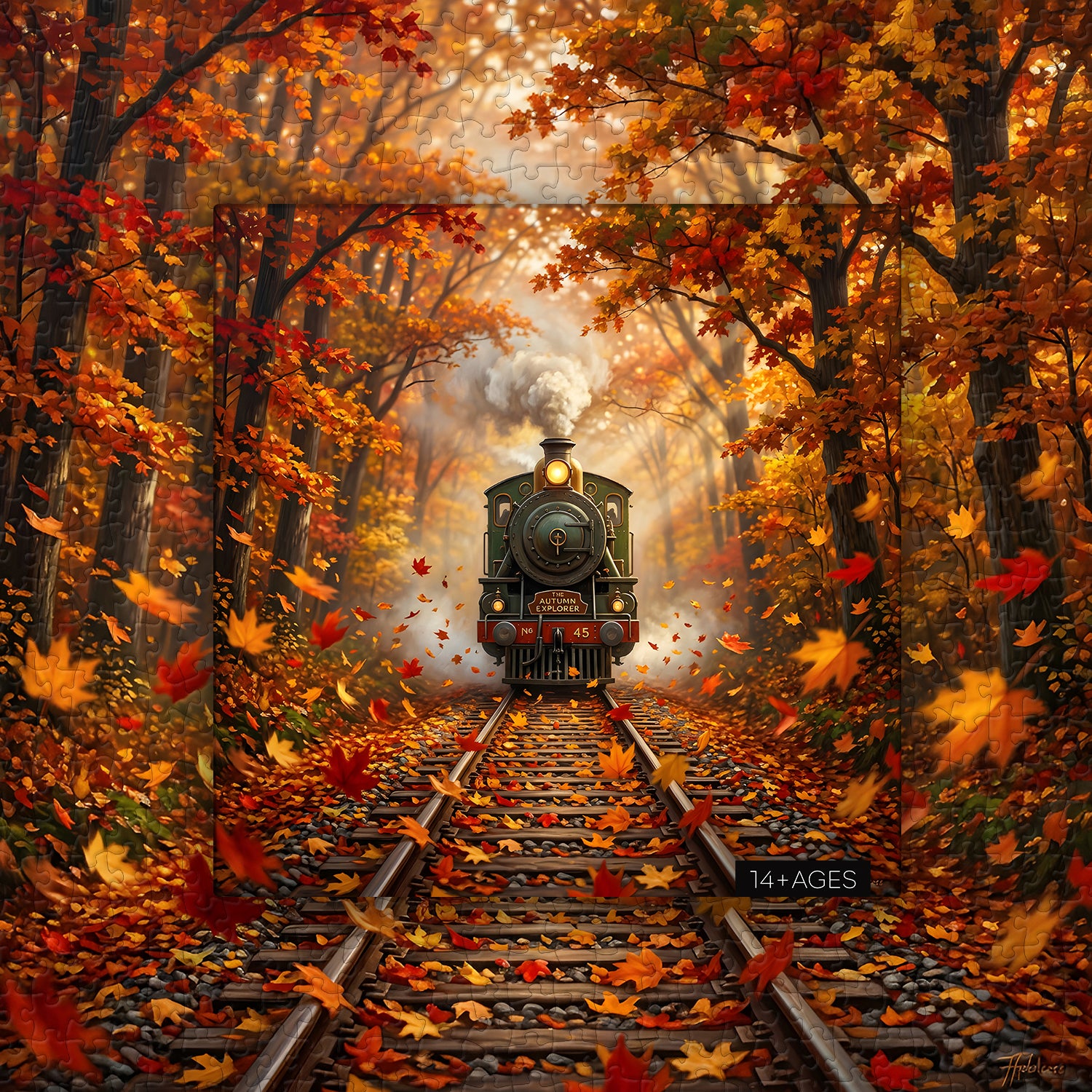 Herbstliches Abenteuerzug-Puzzle 1000 Teile