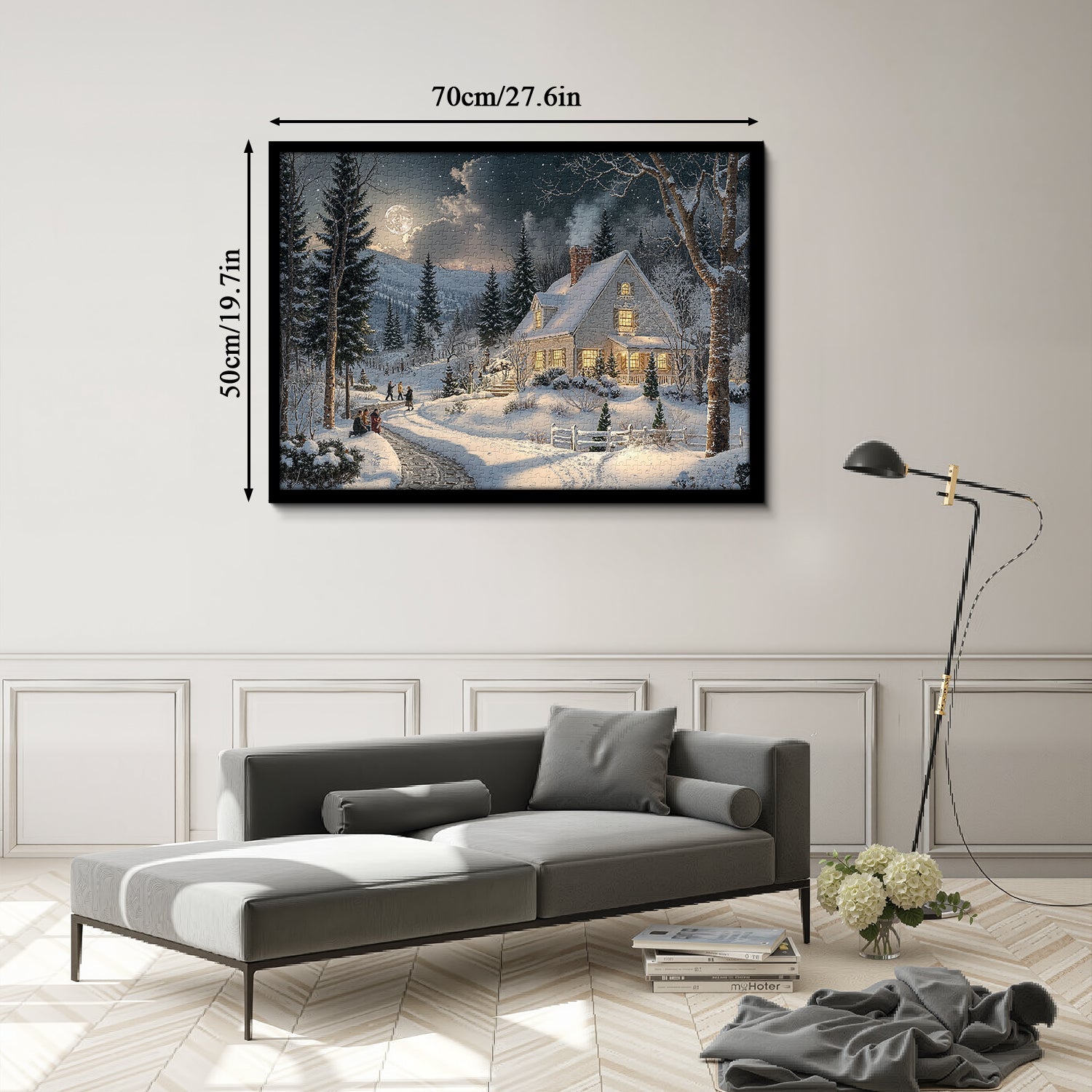 Moonlit Snowy Night Jigsaw Puzzle 1000 Pieces