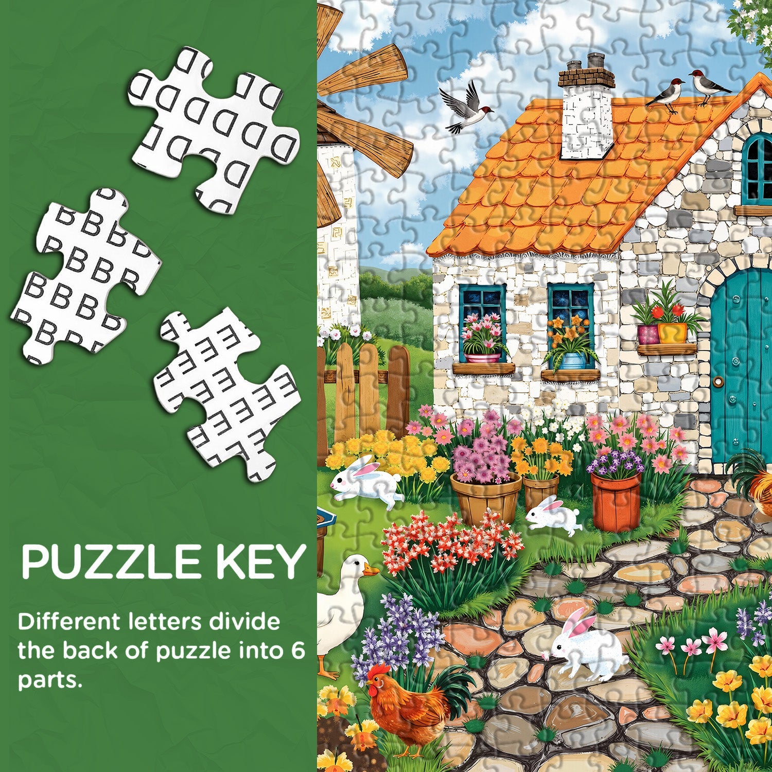 Windmill Pet Courtyard Jigsaw Puzzle 1000 Pieces