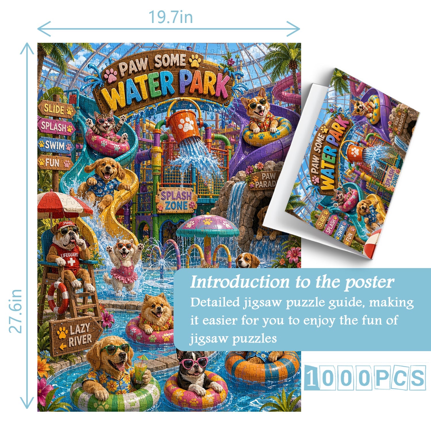 Niedliches Haustier-Wasserpark-Puzzle, 1000 Teile