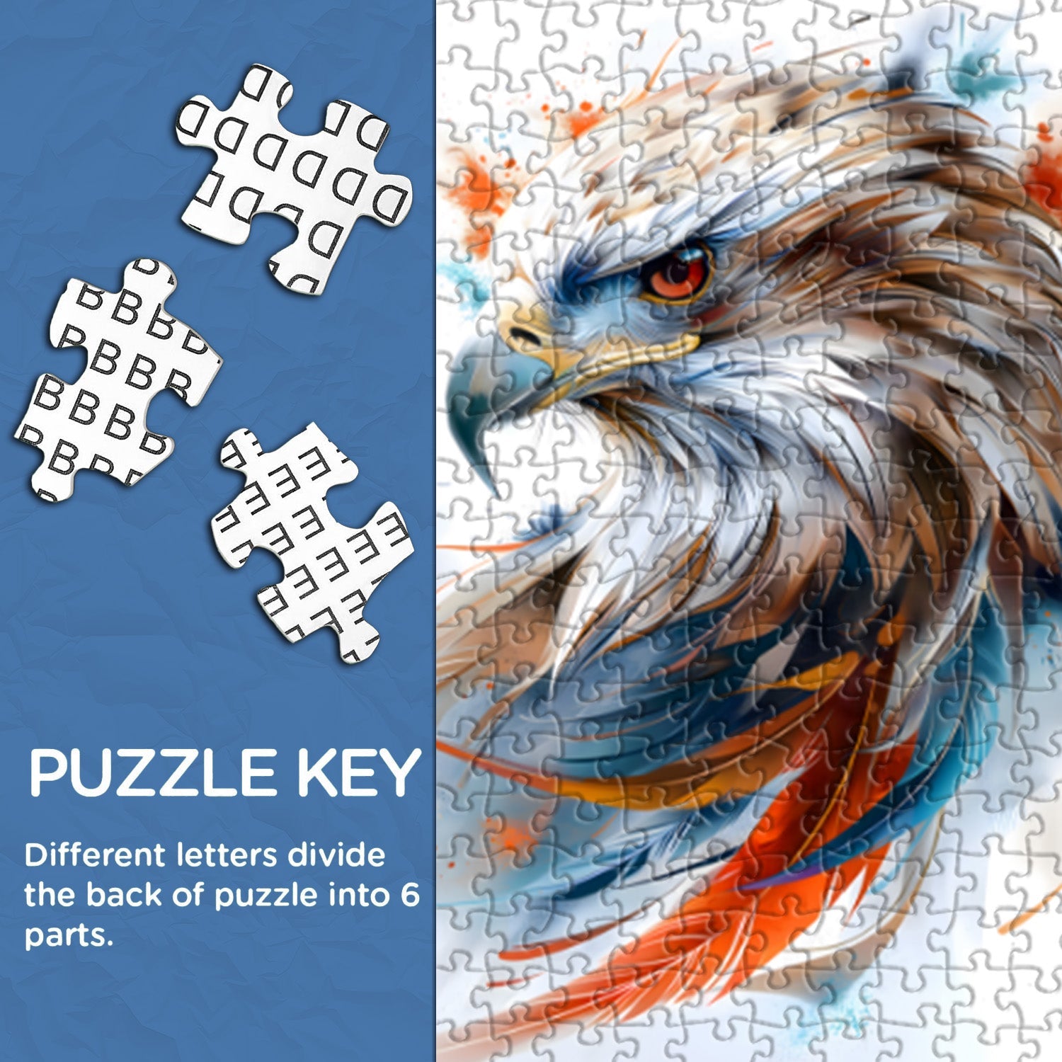 Puzzle Aigle Divin Aile Colorée 1000 Pièces