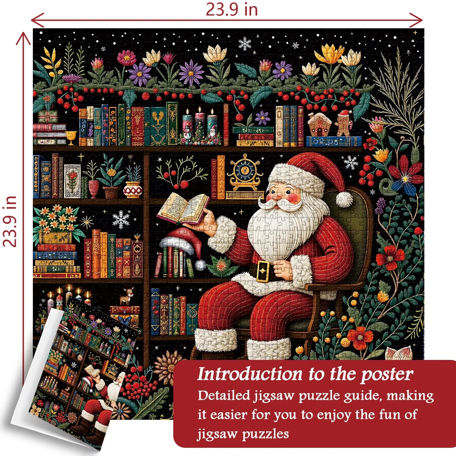 Santa's Garden Reads Jigsaw Puzzle 1000 Pieces