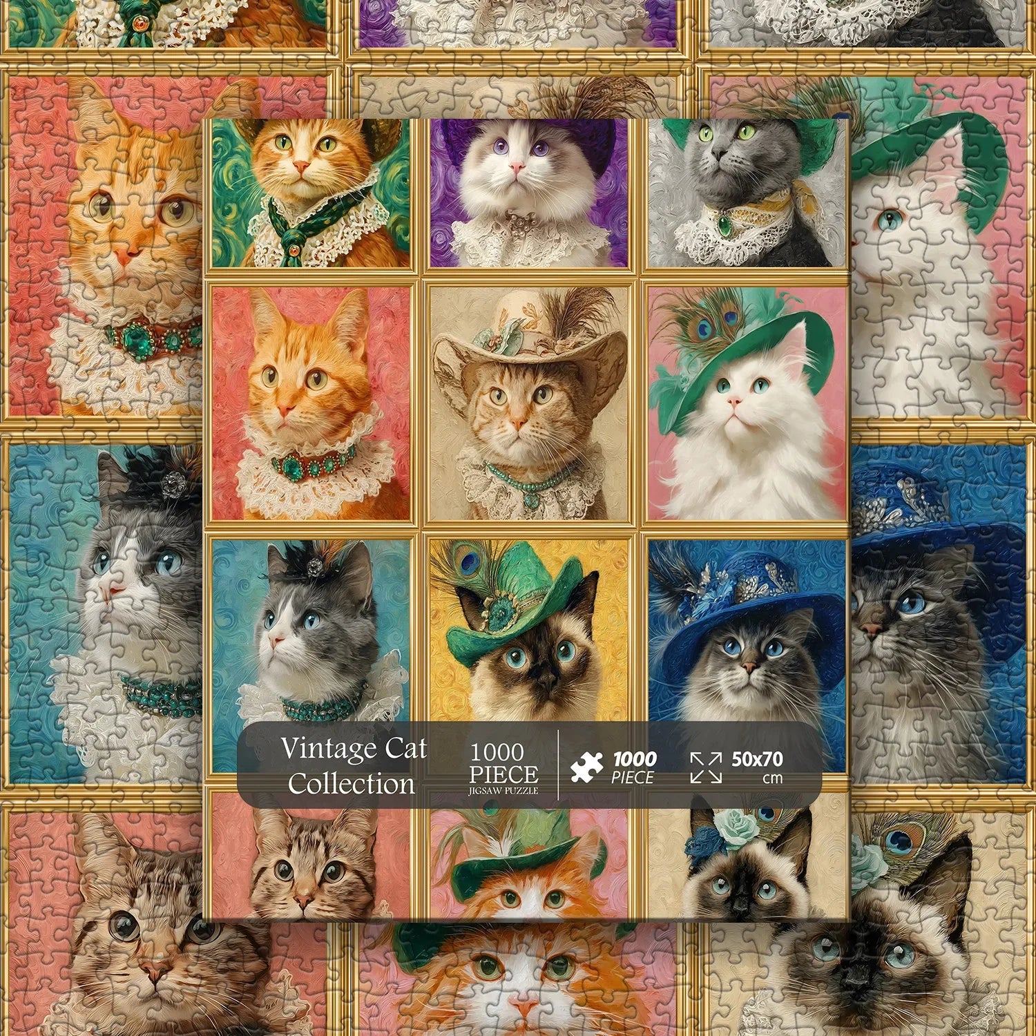 Vintage Cat Collection Puzzle 1000 Teile