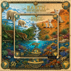 Puzzle de timbres sur la conservation du biome mondial 1000 pièces