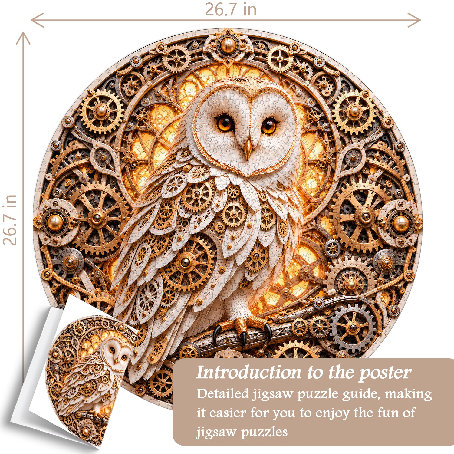 The Golden Gear Owl Jigsaw Puzzle 1000 Pieces