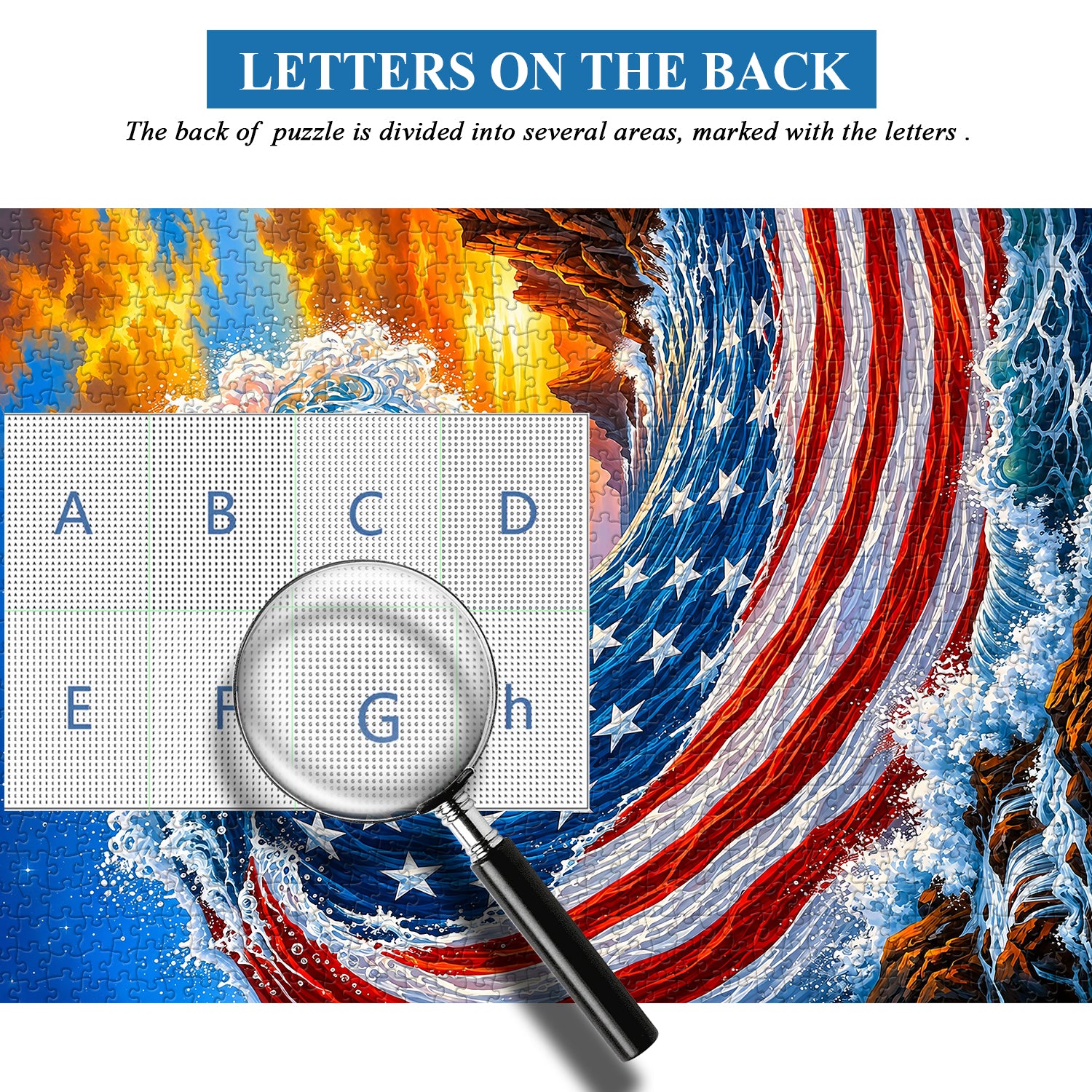 Stars and Stripes Wave Jigsaw Puzzle 1000 Pieces