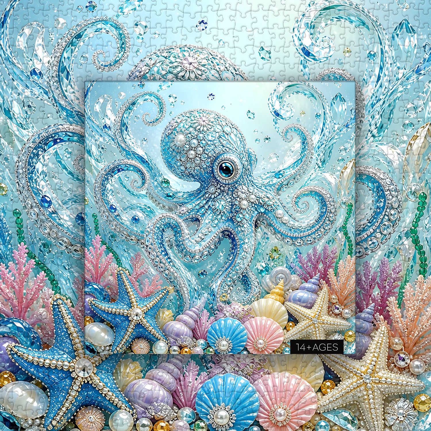 Puzzle con polpo oceanico ingioiellato, 1000 pezzi