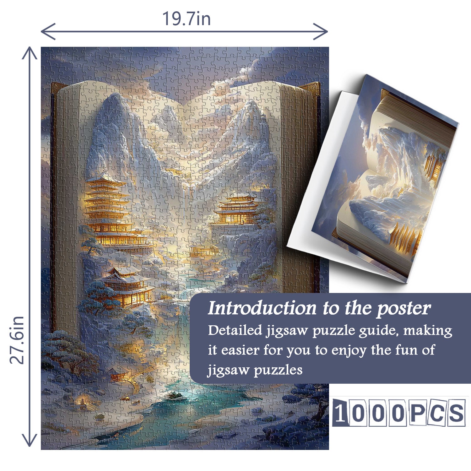 Puzzle 1000 pièces au pays des merveilles dans le livre