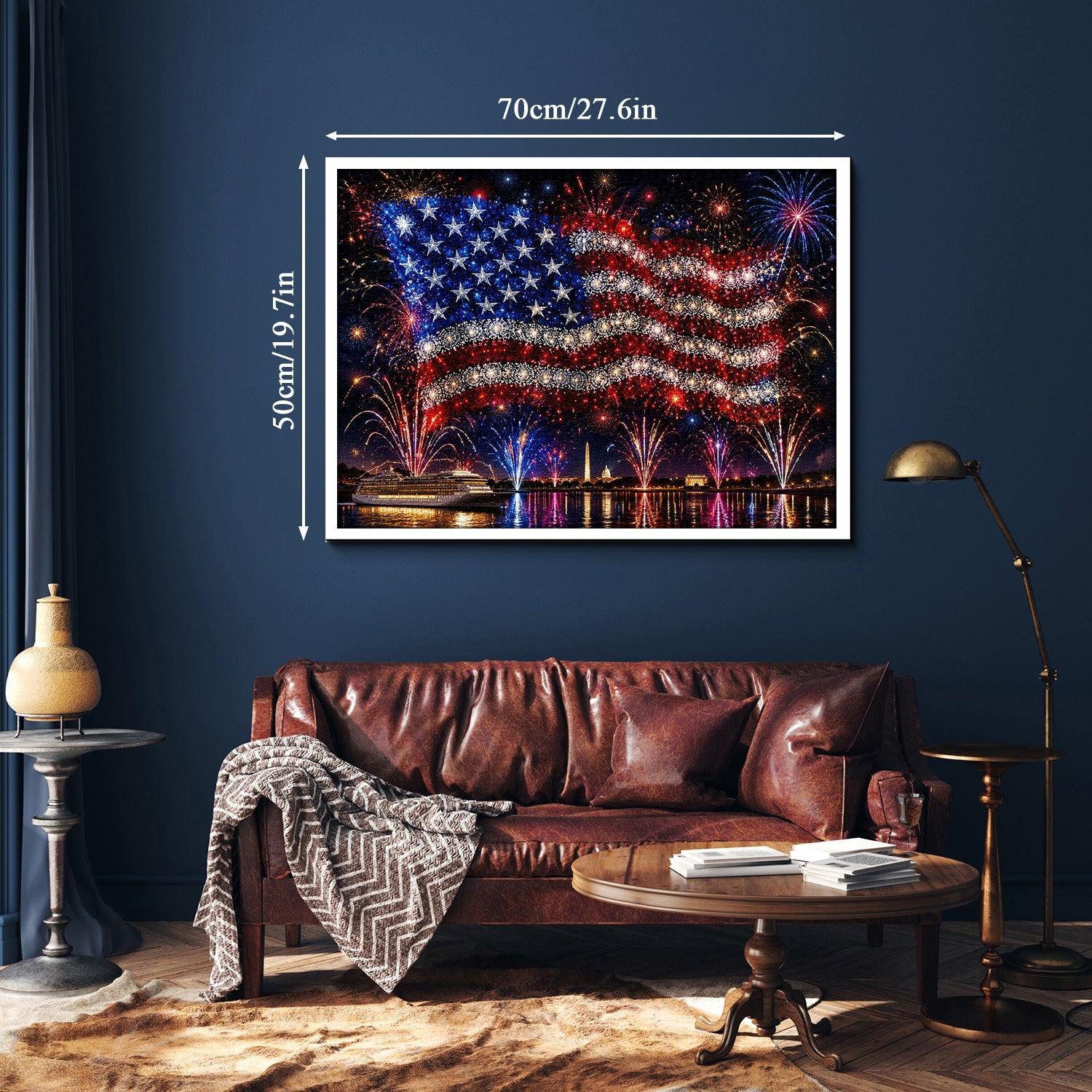 River Flag Fireworks Jigsaw Puzzle 1000 Pieces