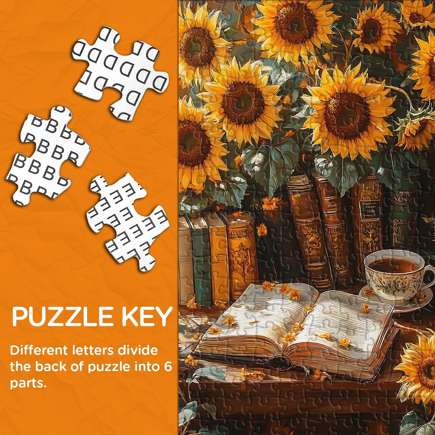 Reading Among Sunflowers Jigsaw Puzzle 1000 Pieces