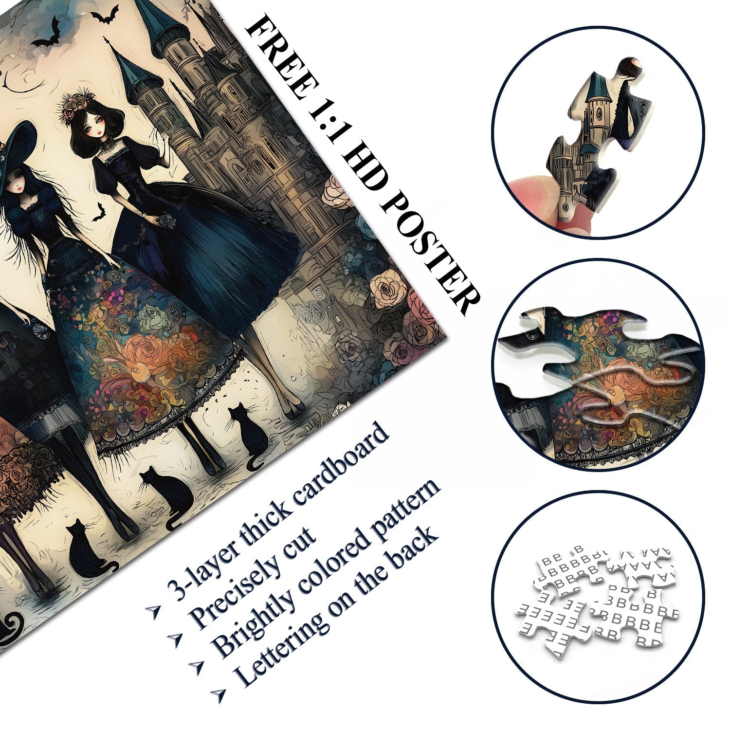 Raven Night Girls Jigsaw Puzzle 1000 Pieces