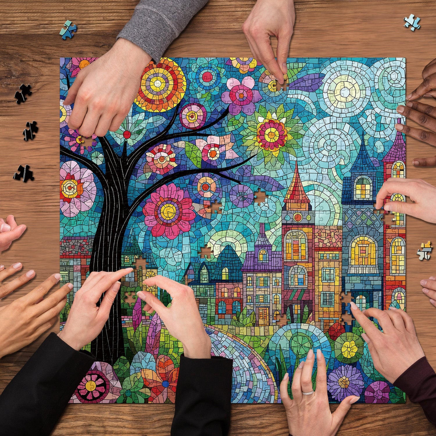 Blossom Town Jigsaw Puzzle 1000 Pieces