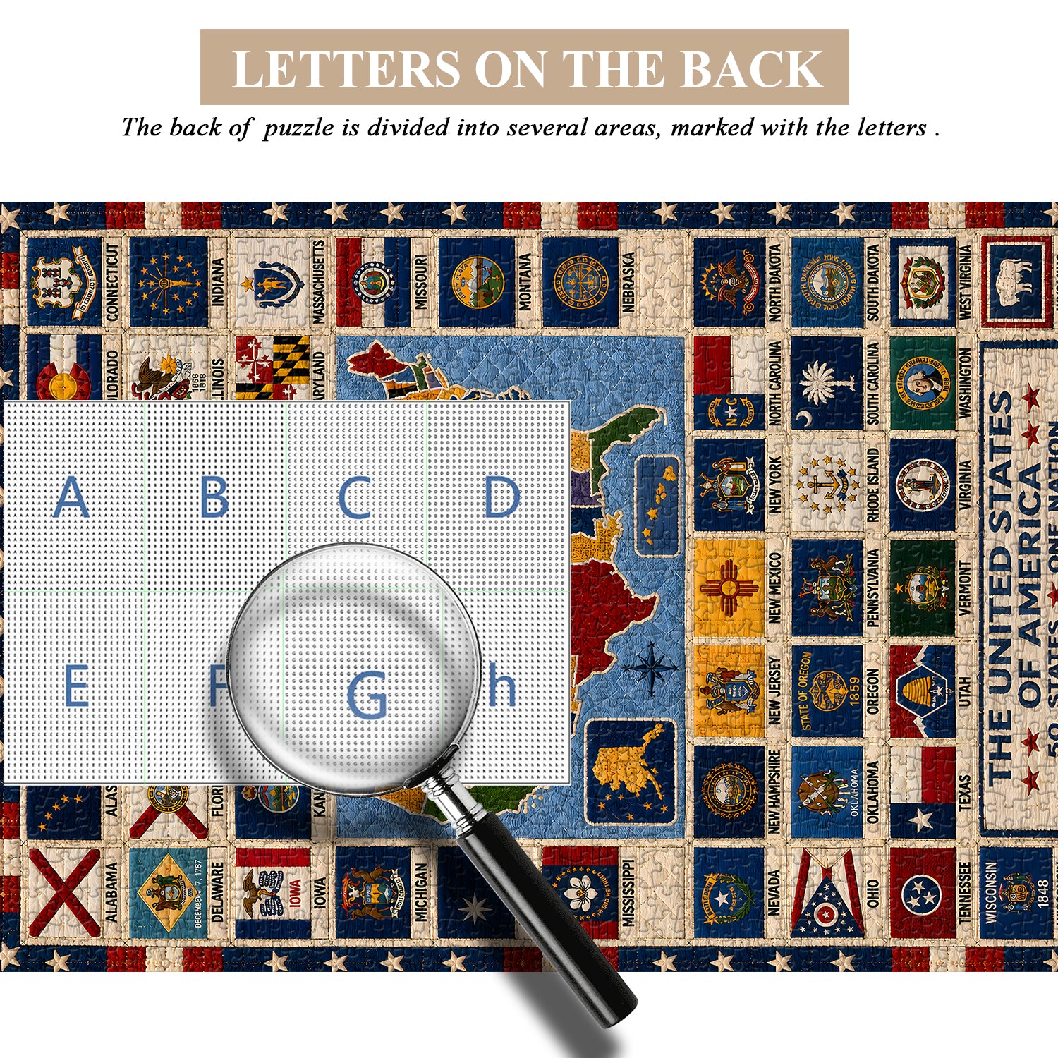Puzzle con 50 bandiere d'America, 1.000 pezzi