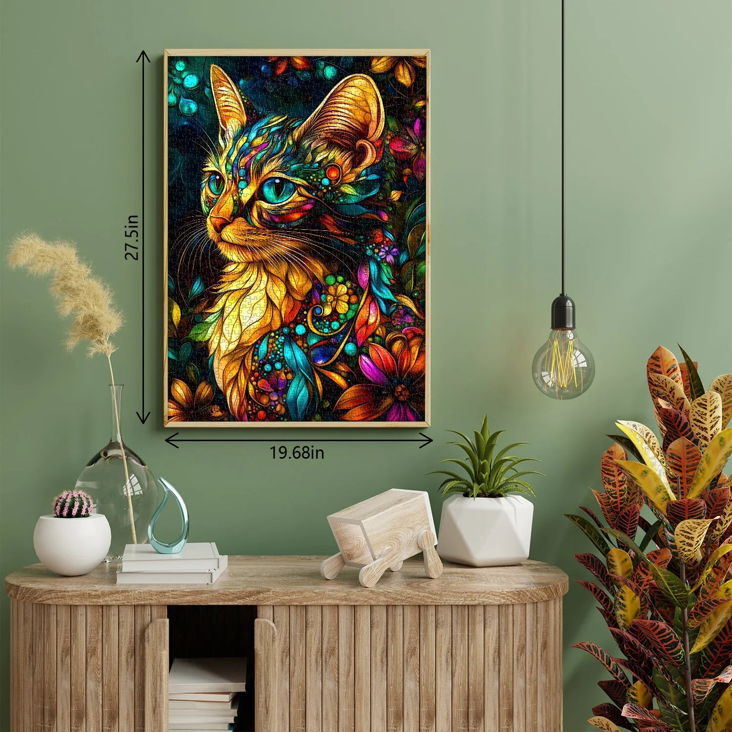 Mystische Blumenkatze Puzzle 1000 Stücke