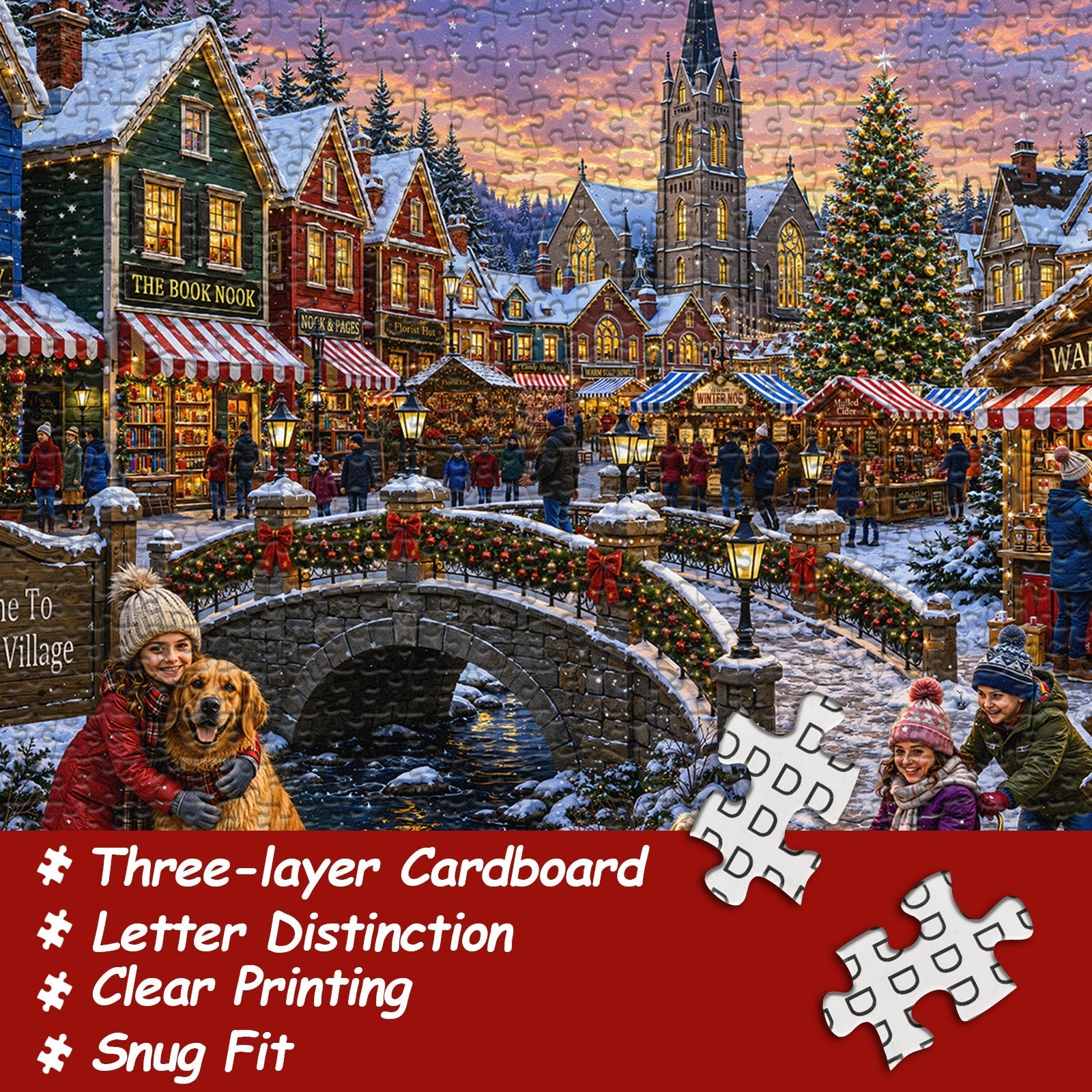 Warmes Winterdorf-Puzzle, 1000 Teile