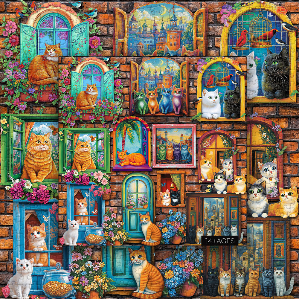 Feline Window Collection Jigsaw Puzzle 1000 Pieces