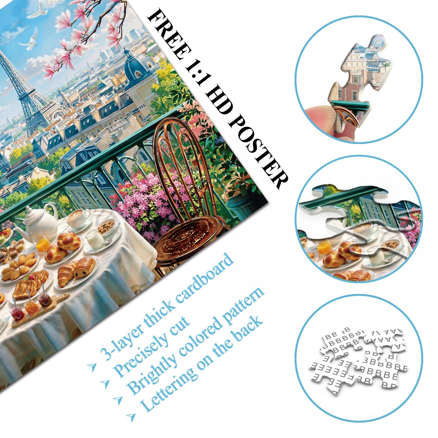 Breakfast in Paris Jigsaw Puzzle 1000 Pieces