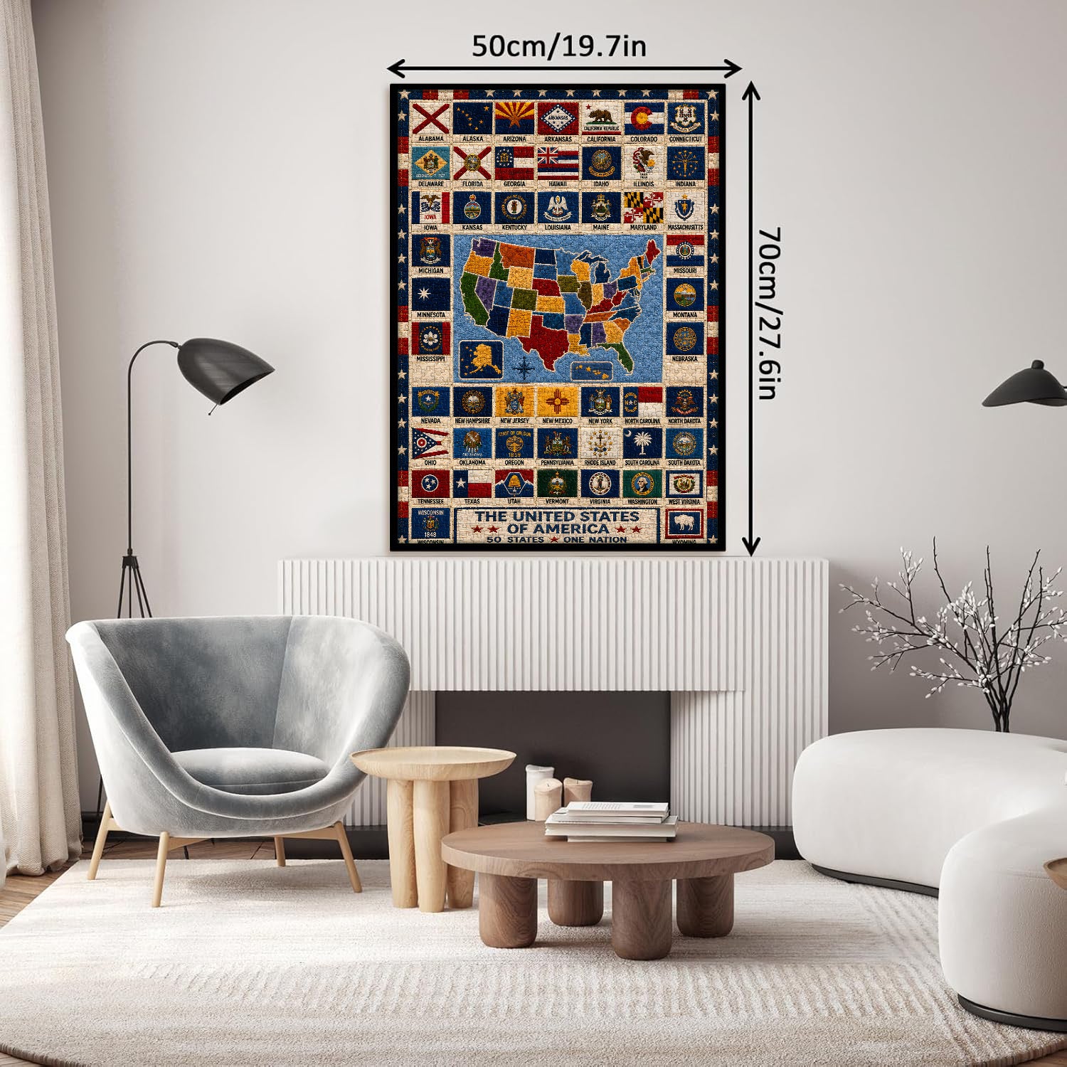 Puzzle con 50 bandiere d'America, 1.000 pezzi