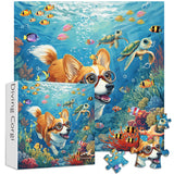Diving Corgi Dog Jigsaw Puzzle 1000 Pieces