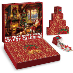 Accogliente Calendario Hearth Avvento puzzle puzzle 1000 pezzi
