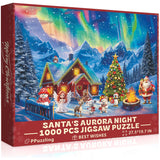 Santa's Aurora Night Jigsaw Puzzle 1000 Pieces