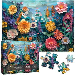 Paper Cut Art Floral Jigsaw Hozzles 1000 piezas