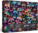 Colorful Skulls Jigsaw Puzzles 1000 Pieces