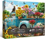 Flowers and Truck Jigsaw Puzzle 1000 Pieces