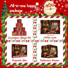 Accogliente Calendario Hearth Avvento puzzle puzzle 1000 pezzi