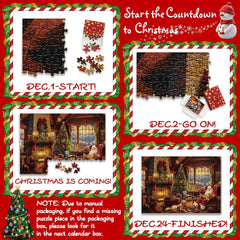 Accogliente Calendario Hearth Avvento puzzle puzzle 1000 pezzi