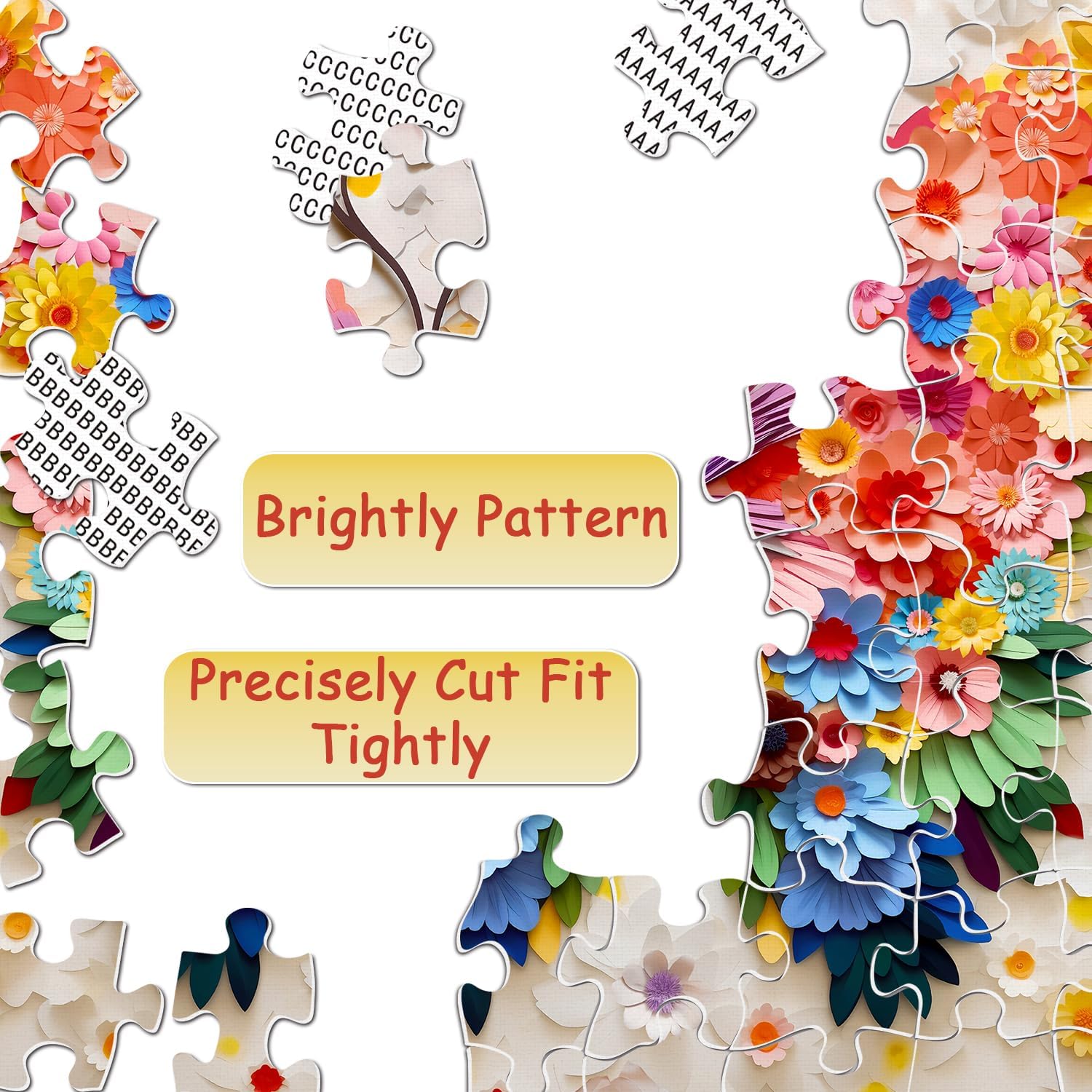 1000 Piece Rainbow Butterfly Puzzle - Colorful Flower & Jewel Animal Jigsaw For Adults