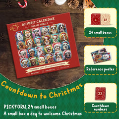 Frohe Christmas Dogs Advent Kalender Jigsaw Puzzle 1000 Stücke