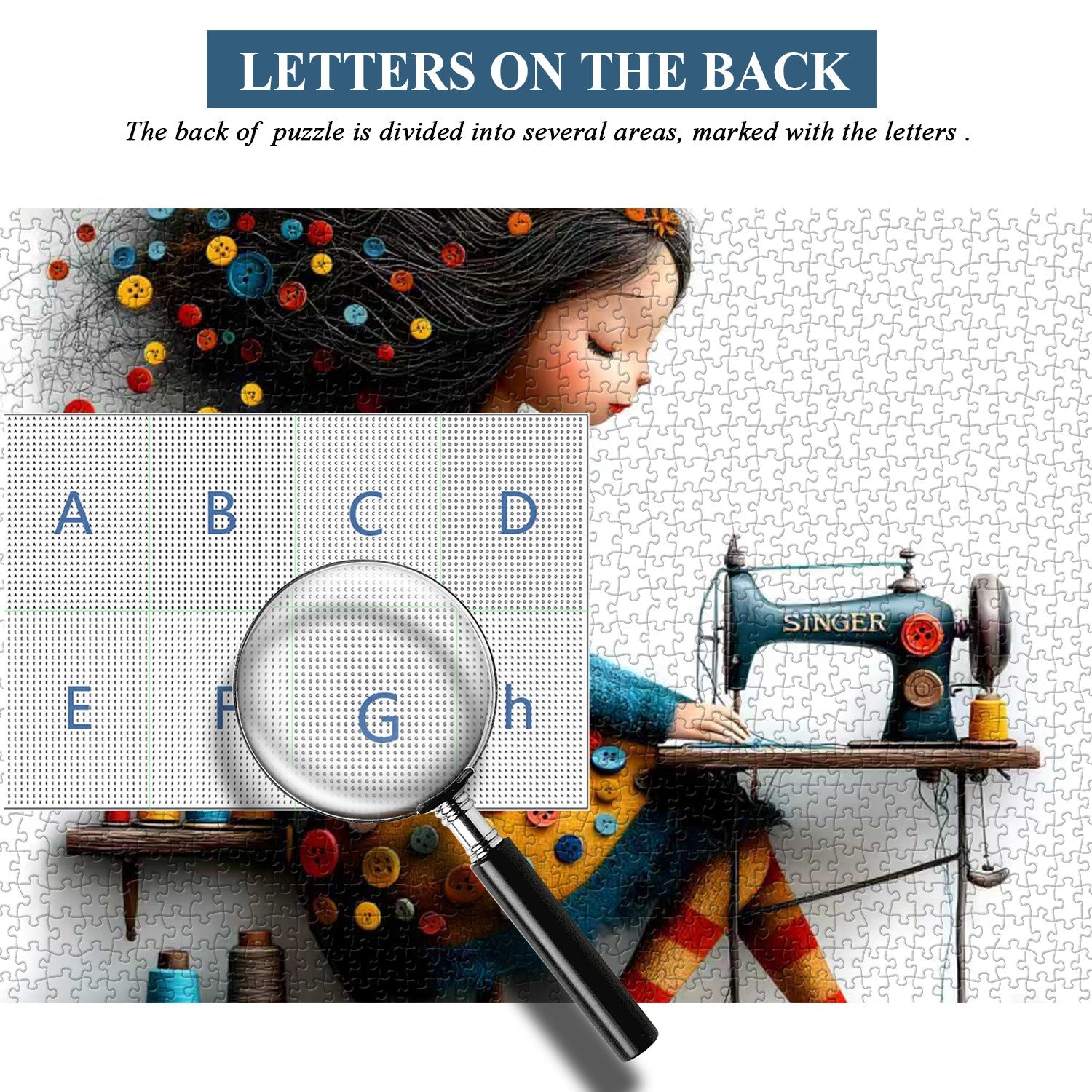 Rompecabezas de niña cosiendo 1000 piezas