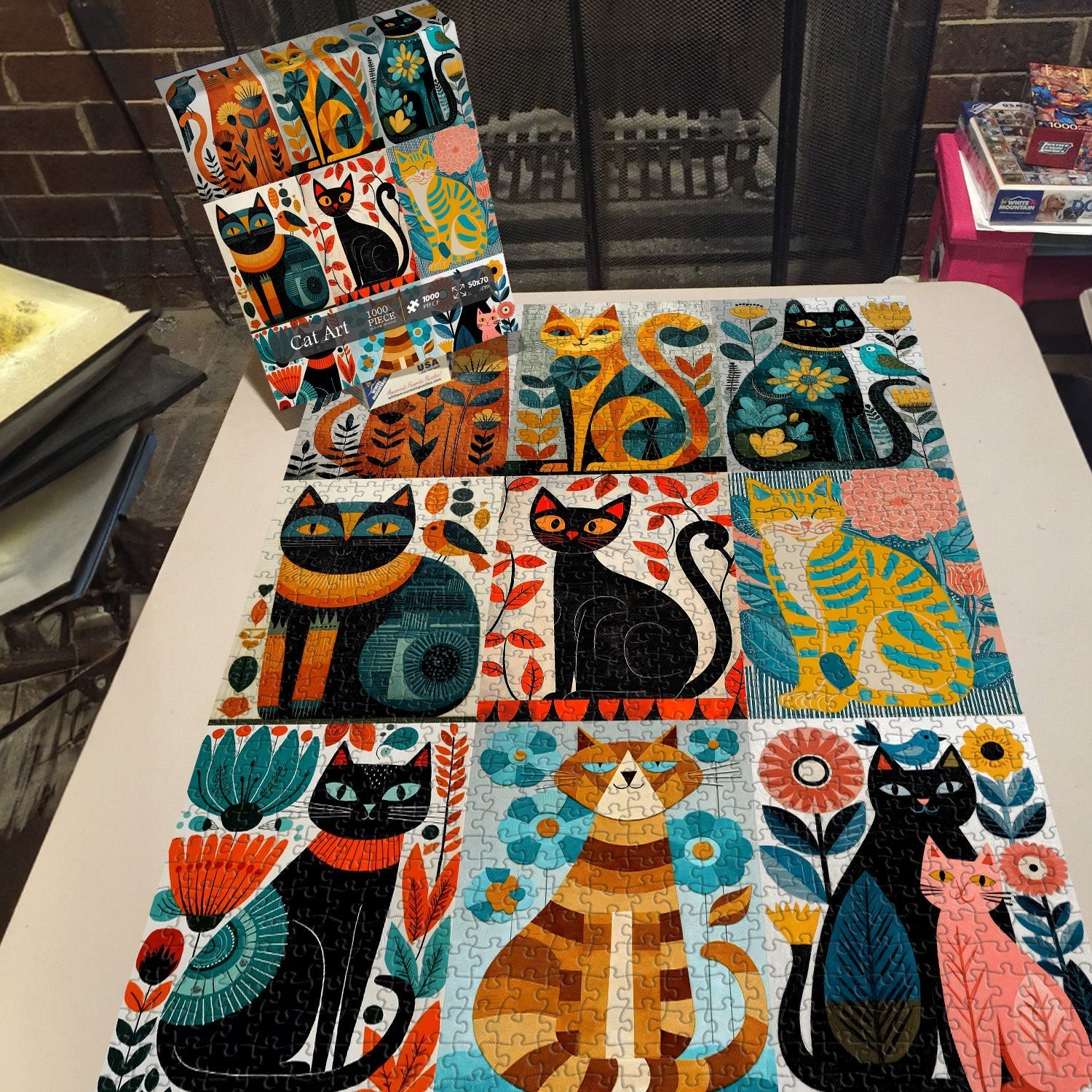 Cat Art Jigsaw Puzzle 1000 Pieces