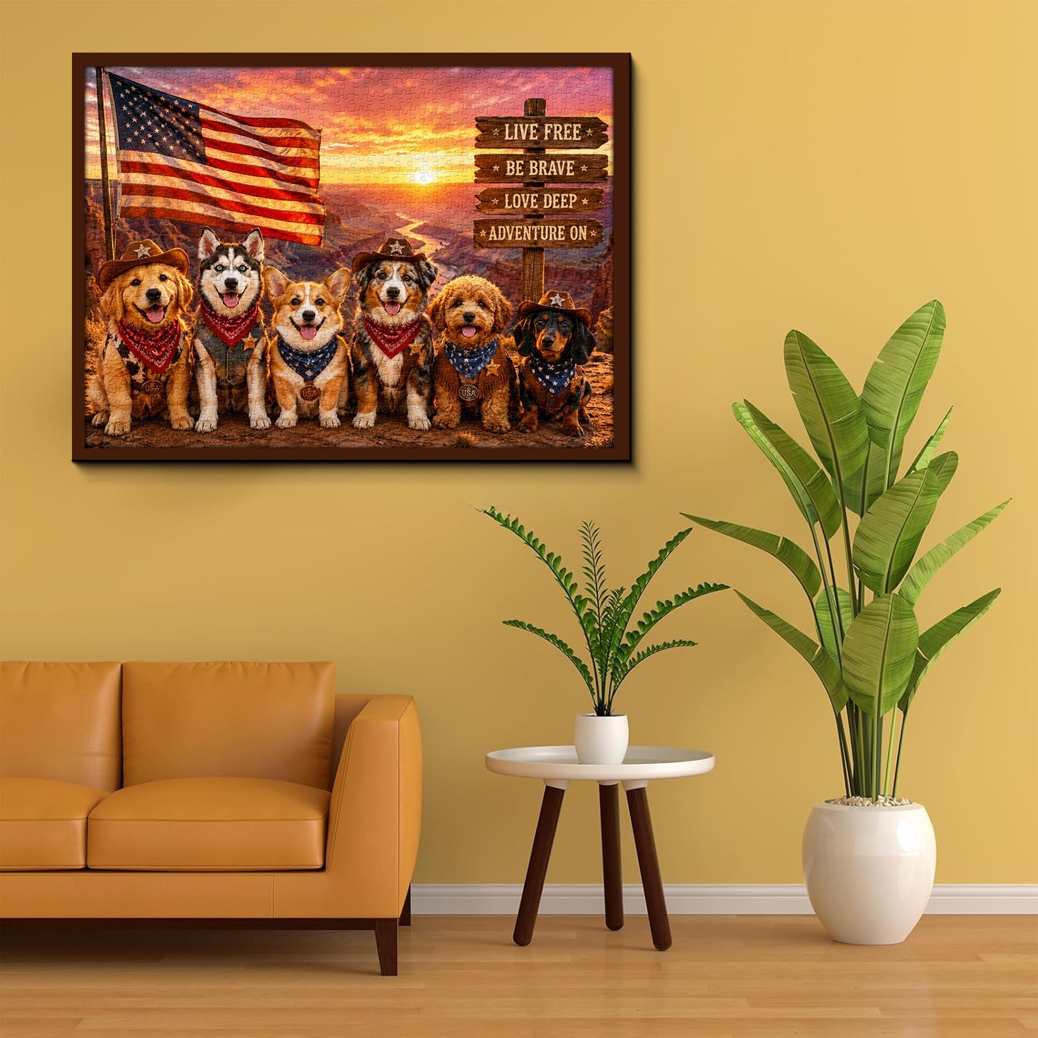 Cowboy Dog Crew Jigsaw Puzzle 1000 Pieces
