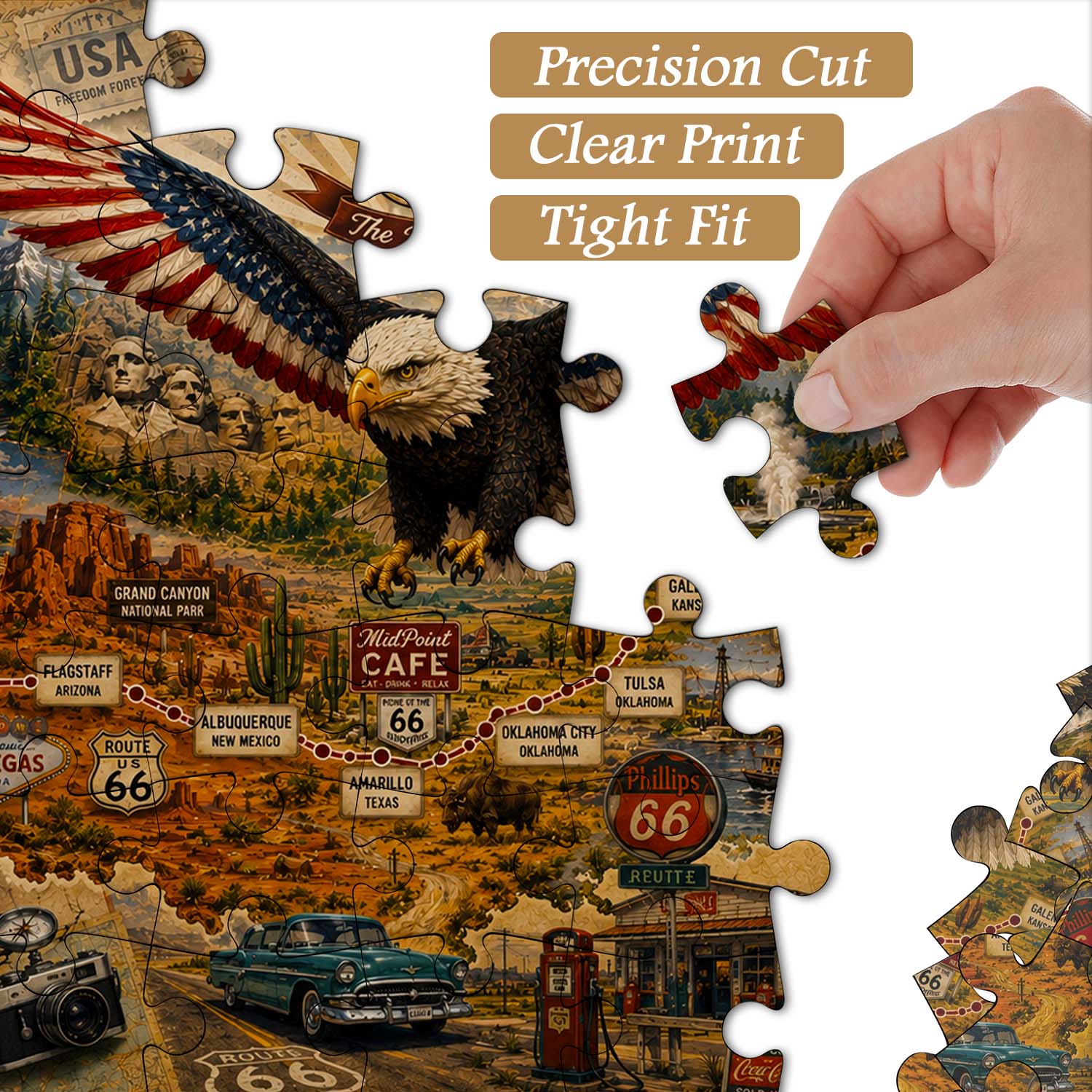 Puzzle del viaggio Route 66, 1000 pezzi