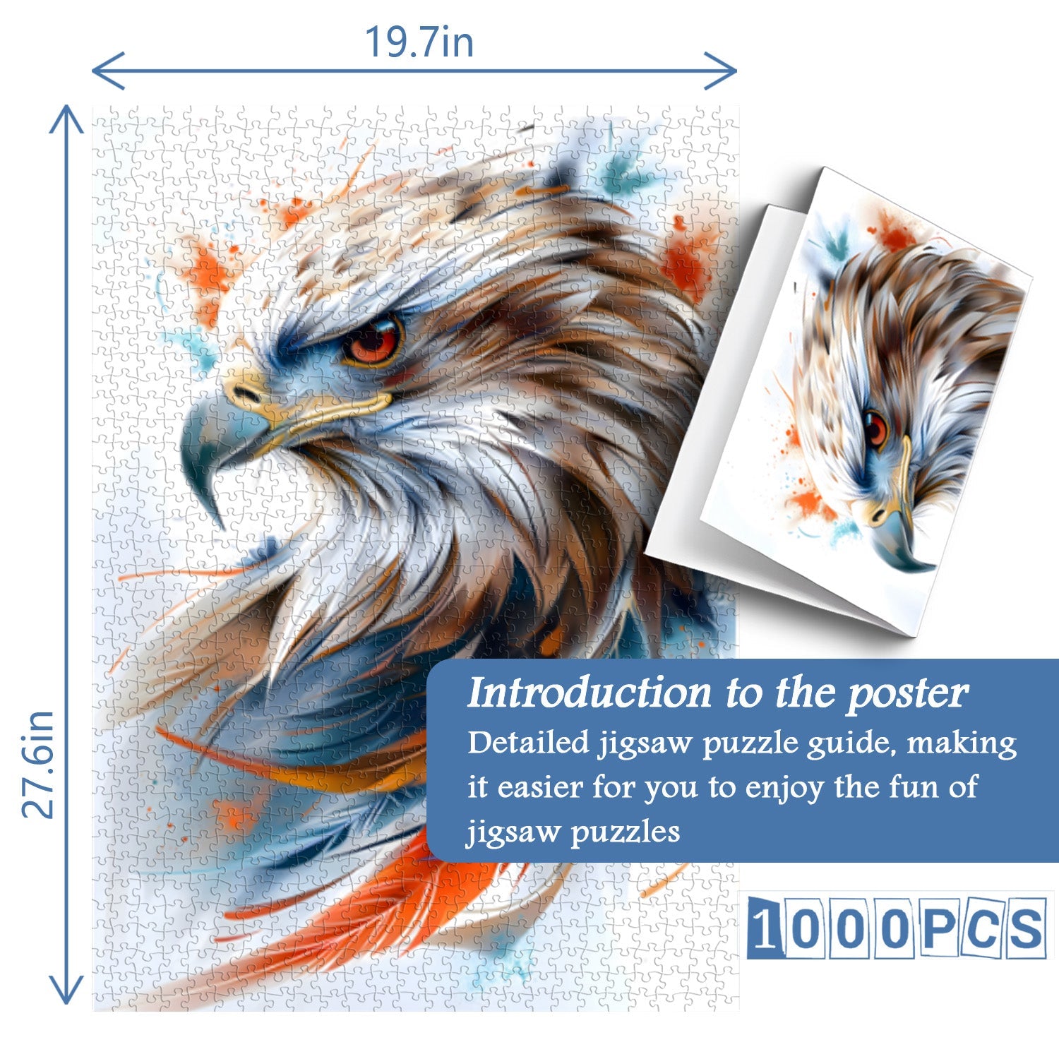 Puzzle Aigle Divin Aile Colorée 1000 Pièces