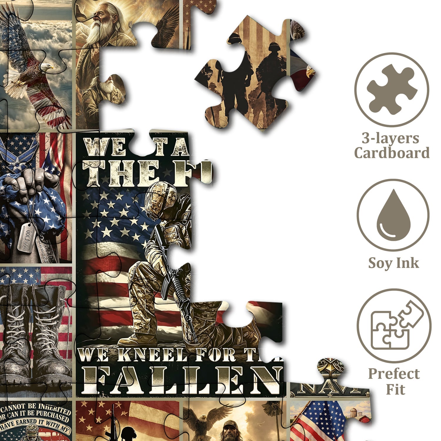 Patriot Veteran Eagle Flag Puzzle 1000 Teile