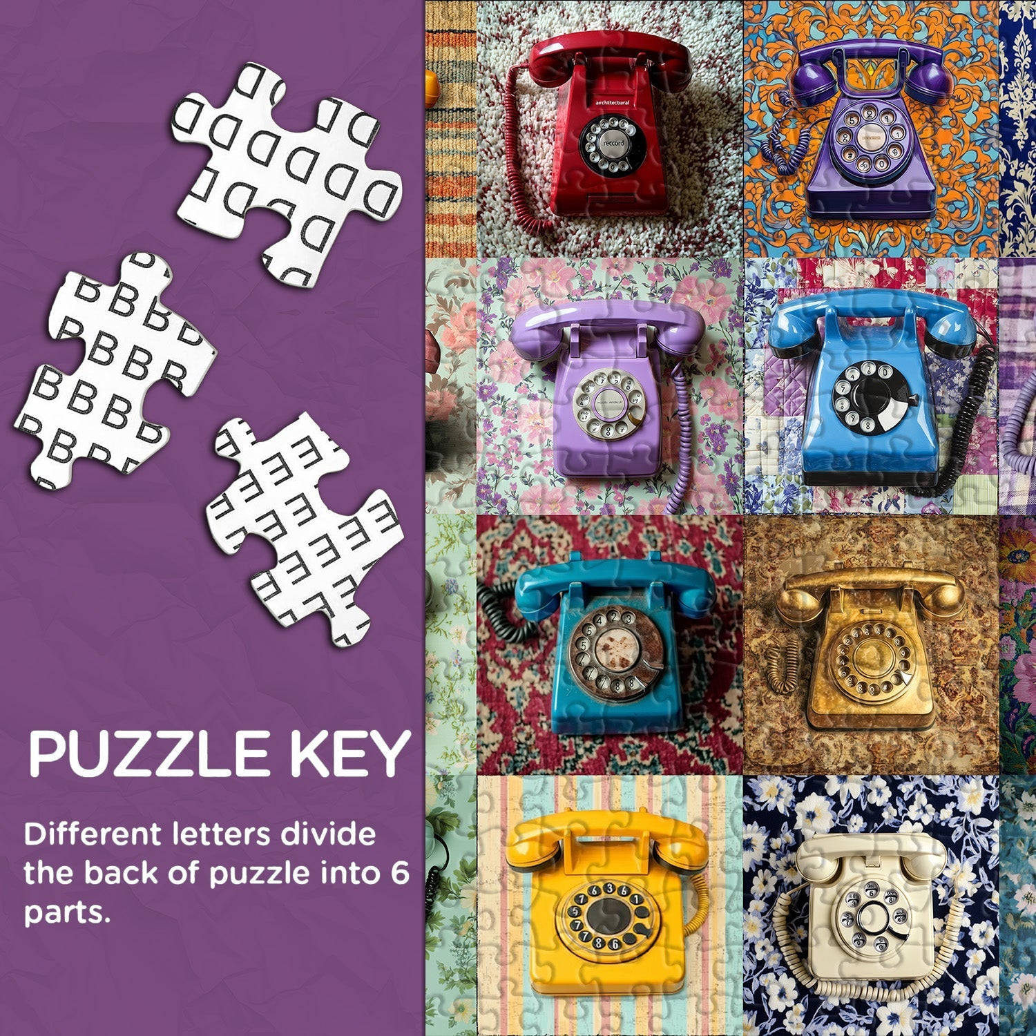 Rompecabezas de collage telefónico retro, 1000 piezas