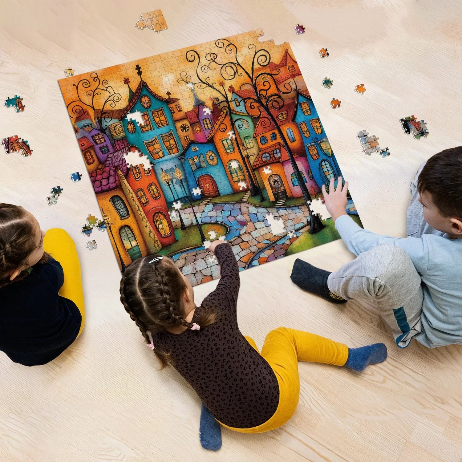 Piece di puzzle città colorate 1000 pezzi