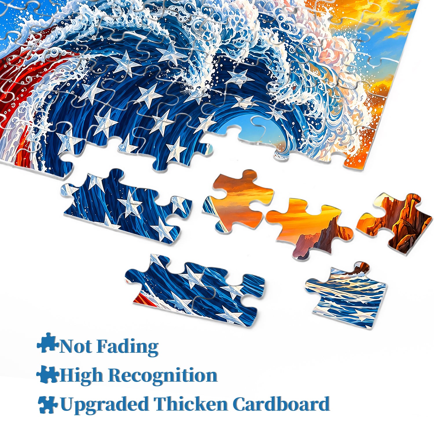 Stars and Stripes Wave Jigsaw Puzzle 1000 Pieces