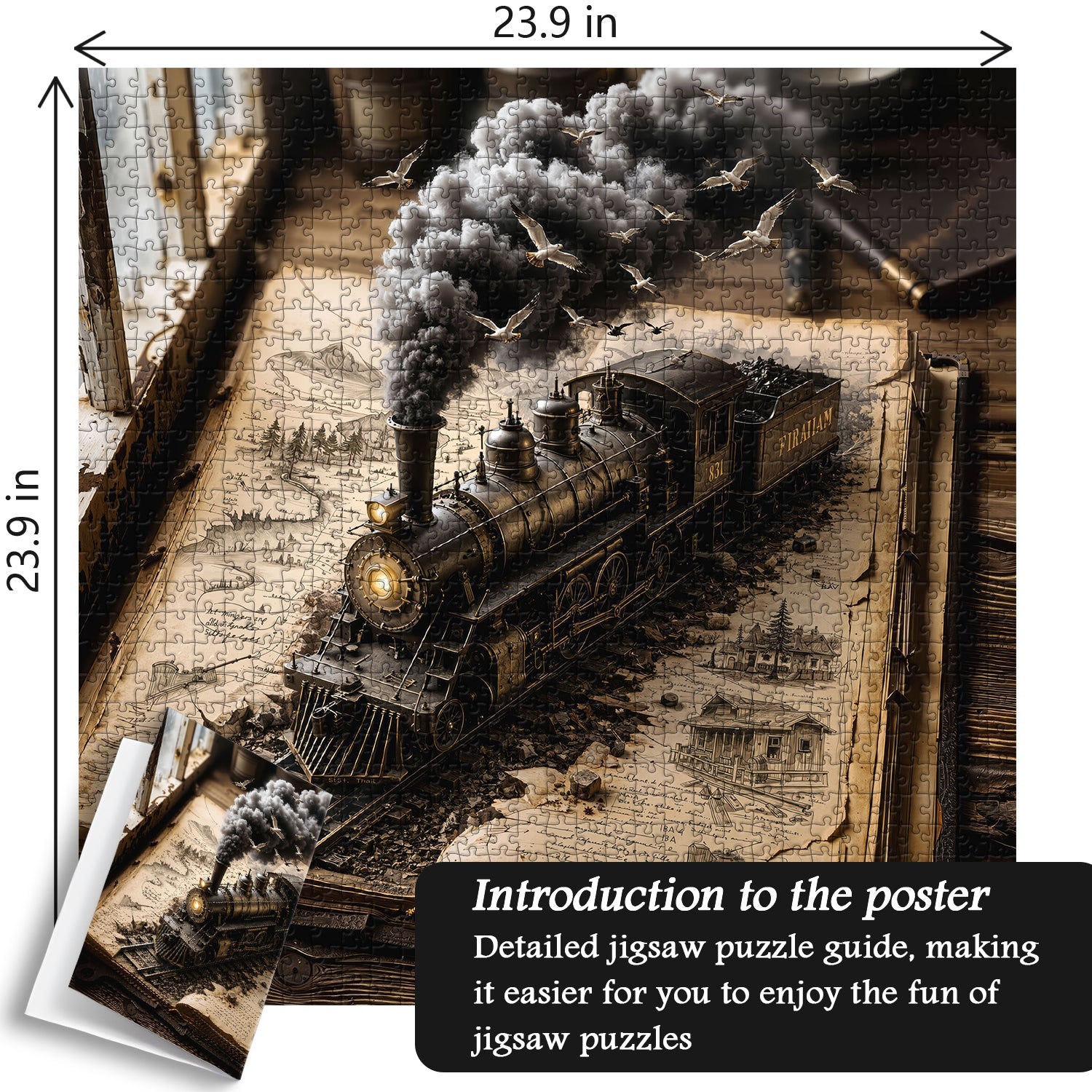 Vintage Book Trains Jigsaw Puzzle 1000 Pieces