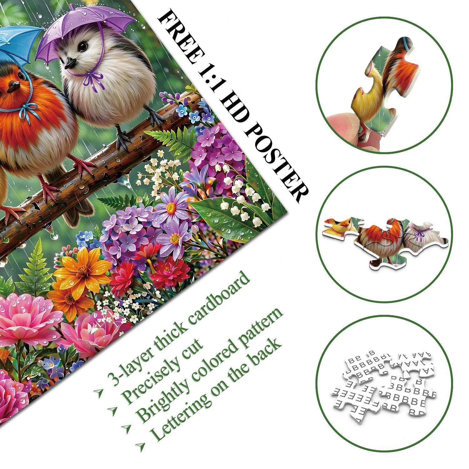 Rainy Birds Jigsaw Puzzle 1000 Pieces