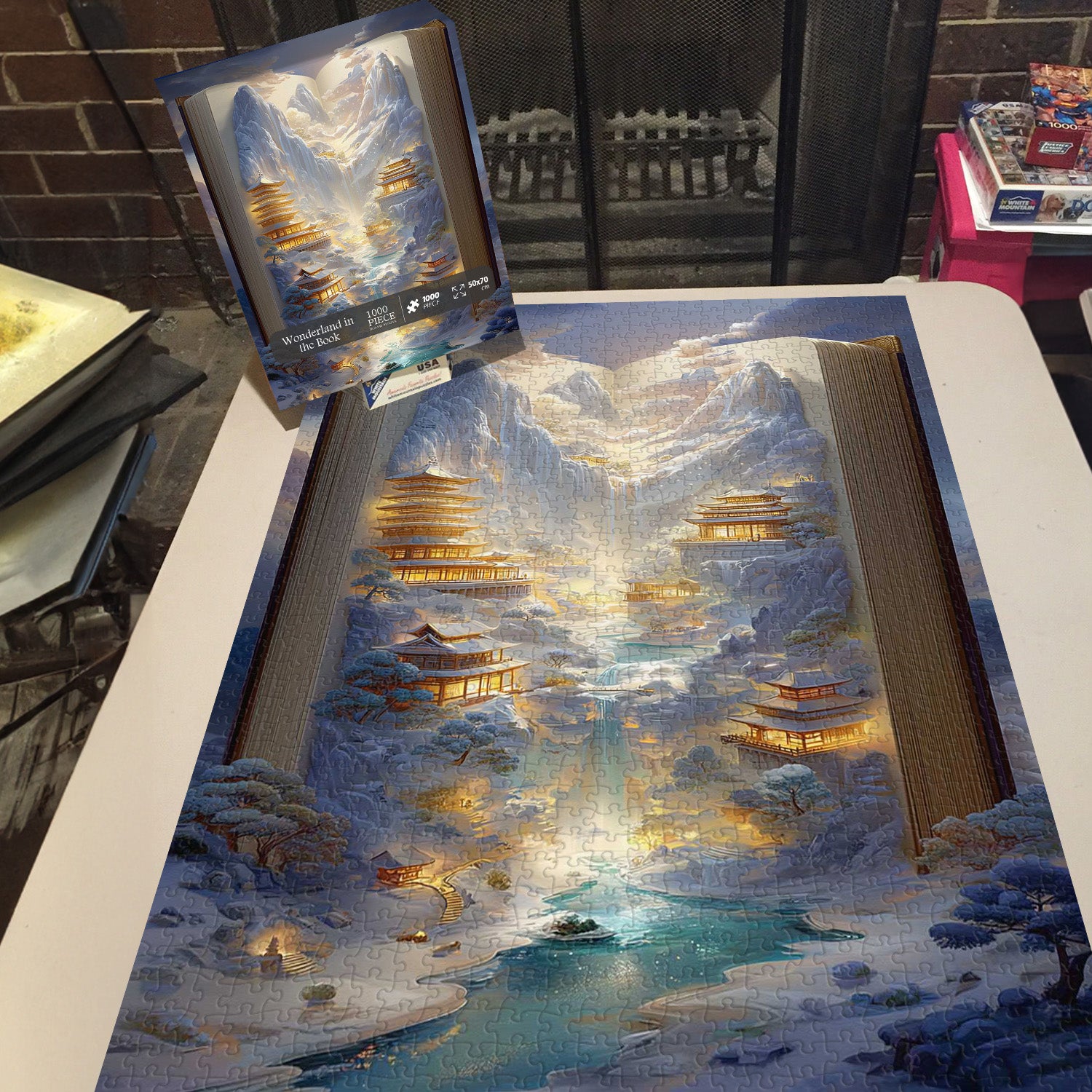 Puzzle 1000 pièces au pays des merveilles dans le livre