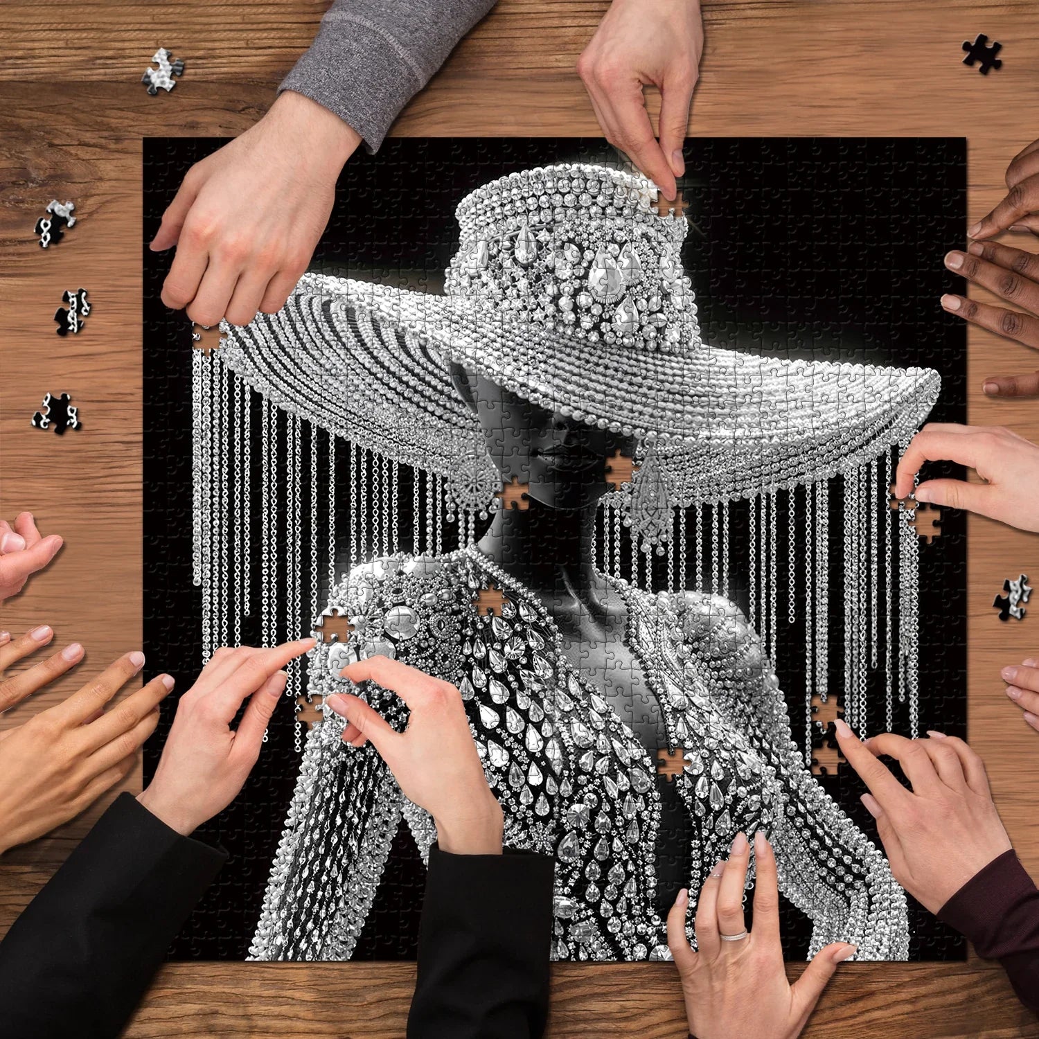 Glänzende Femme -Puzzle 1000 Stücke